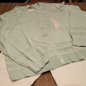 A New Day Size L Mint Green Cardigan (NWT)